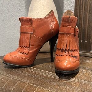 Alexander McQueen Leather Heeled Booties